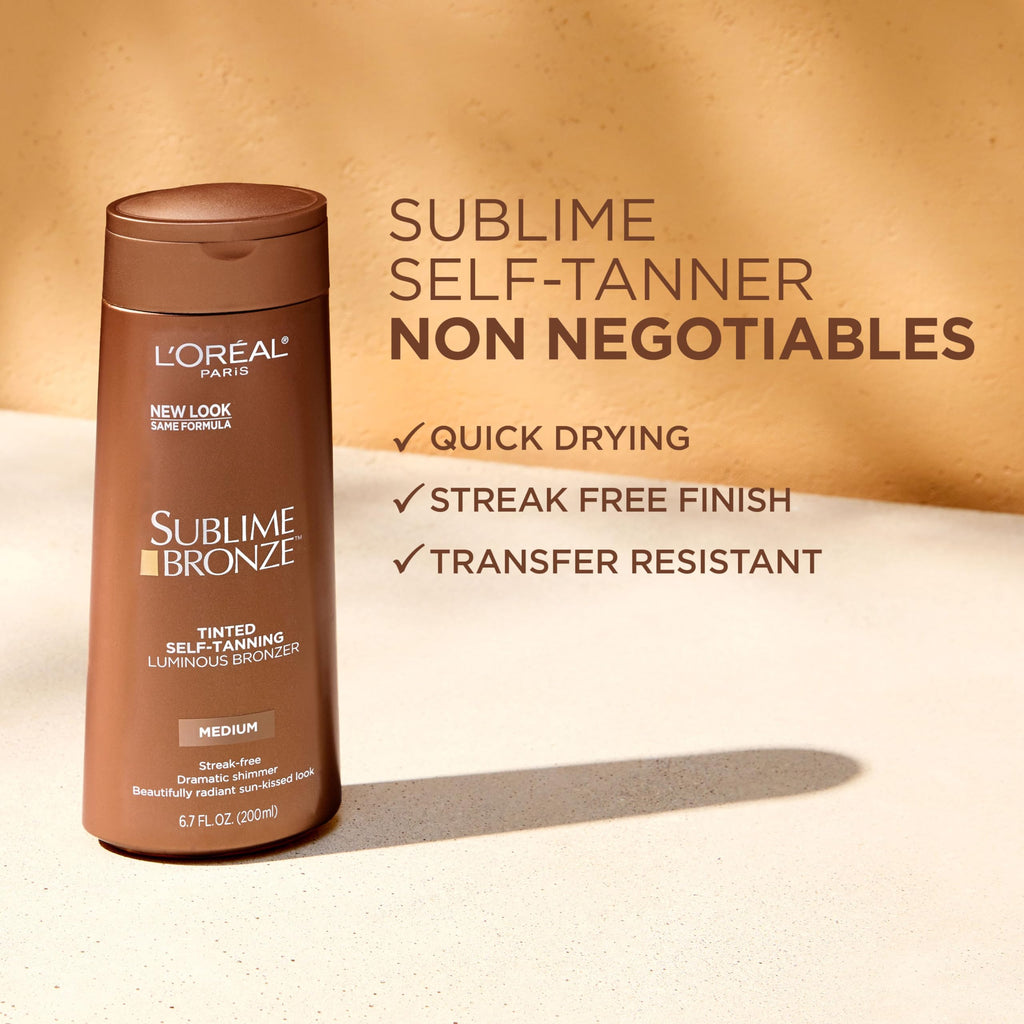 L'Oreal Paris Sublime Bronze Tinted Self Tanning Lotion, Medium Natural Tan 5 fl. Oz