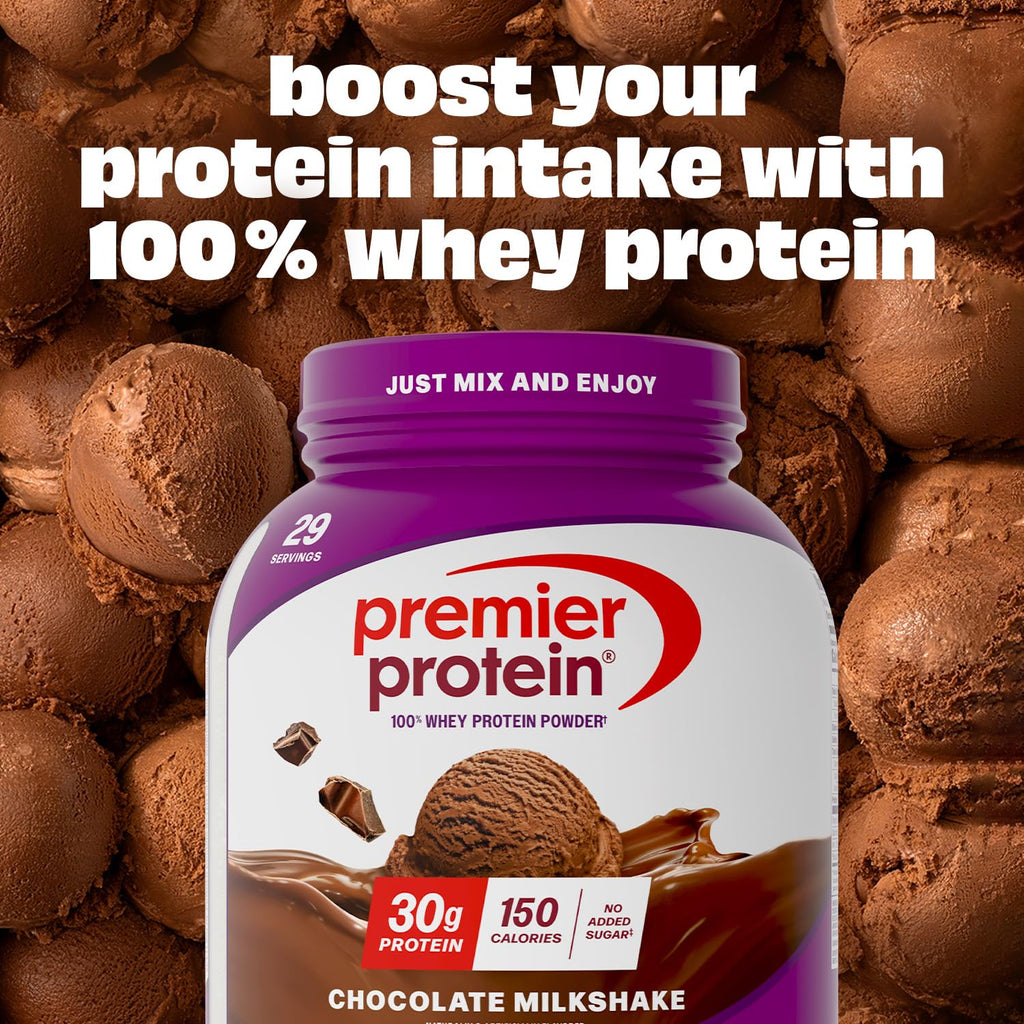 Premier Protein Powder, Vanilla Milkshake, 30g Protein, 1g Sugar, 100% Whey Protein, Keto Friendly, No Soy, Gluten Free, 23.3 oz, 17 Servings (Packaging May Vary)