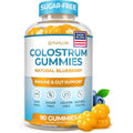 Sugar-Free Colostrum Gummies (1500mg) Bovine Colostrum for Humans, Grass-Fed Supplement for Gut Health, Leaky Gut Repair, Immune Support, Skin Health - 35% IgG Per Serving