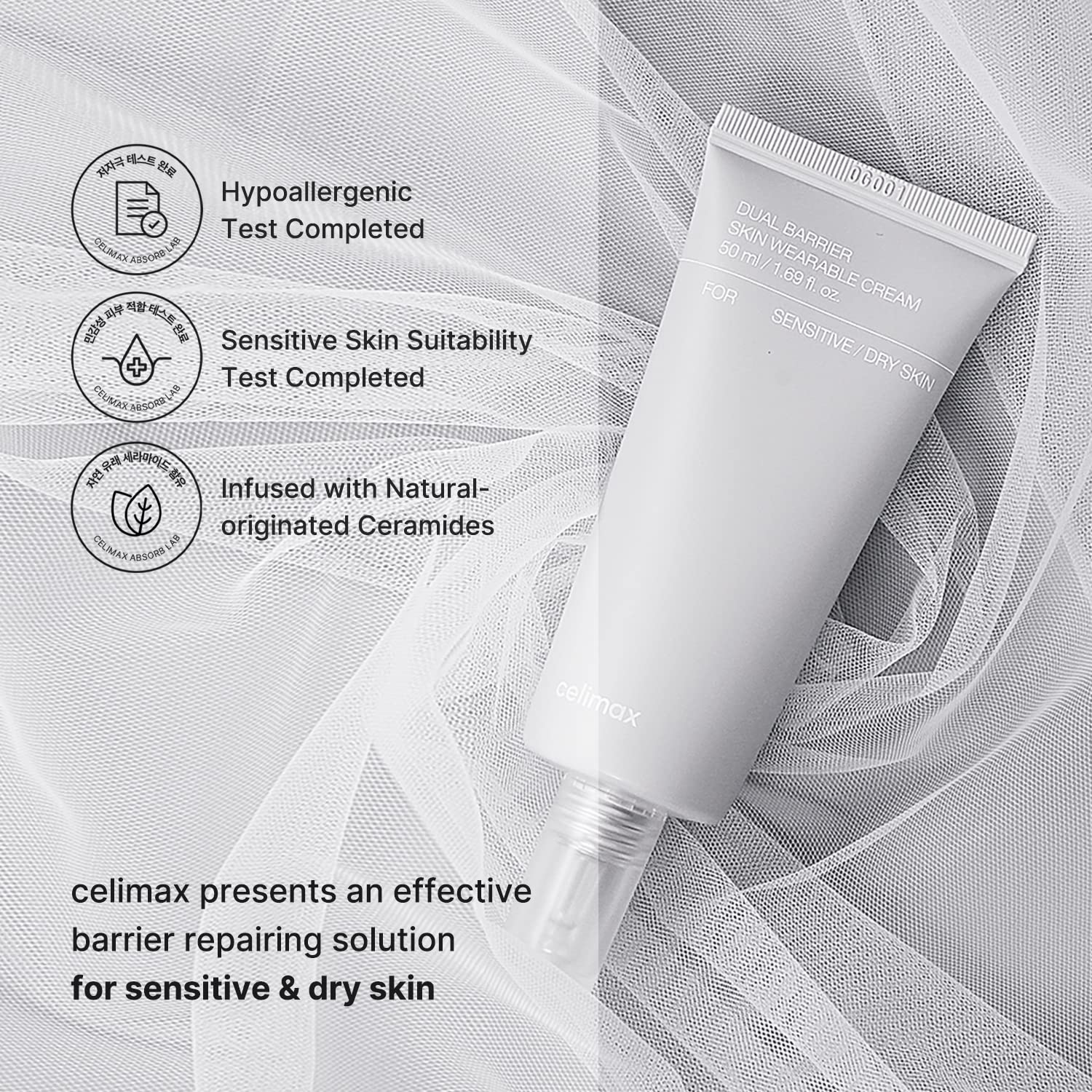 celimax Dual Barrier Skin Wearable Cream 50ml + Dual Barrier Skin Boosting Serum 30ml Bundle
