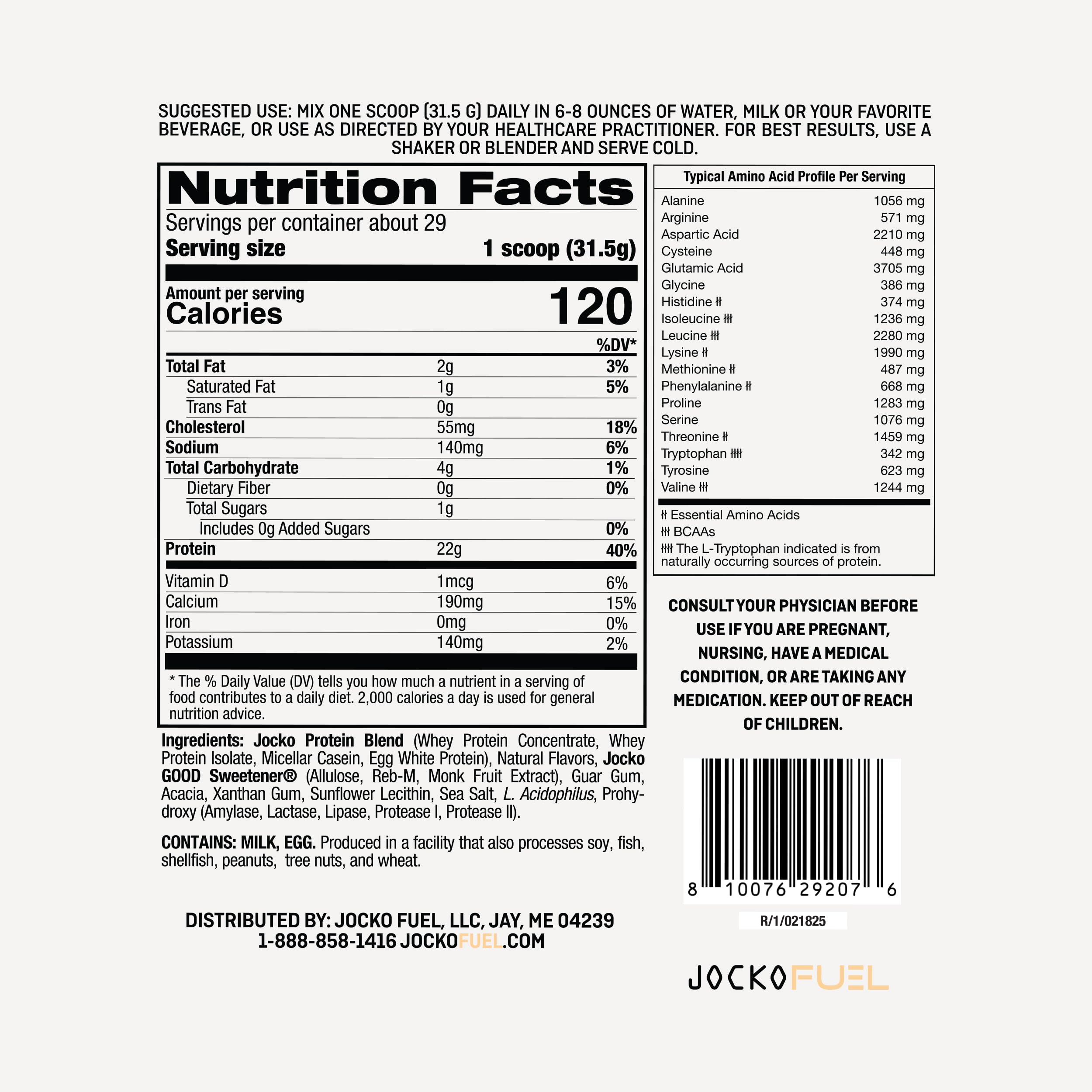 Jocko Fuel Mölk Whey Protein Powder 22g Low Sugar Monk Fruit Blend - Muscle Recovery & Growth, Packaging May Vary (26 Servings, Mint Chocolate)