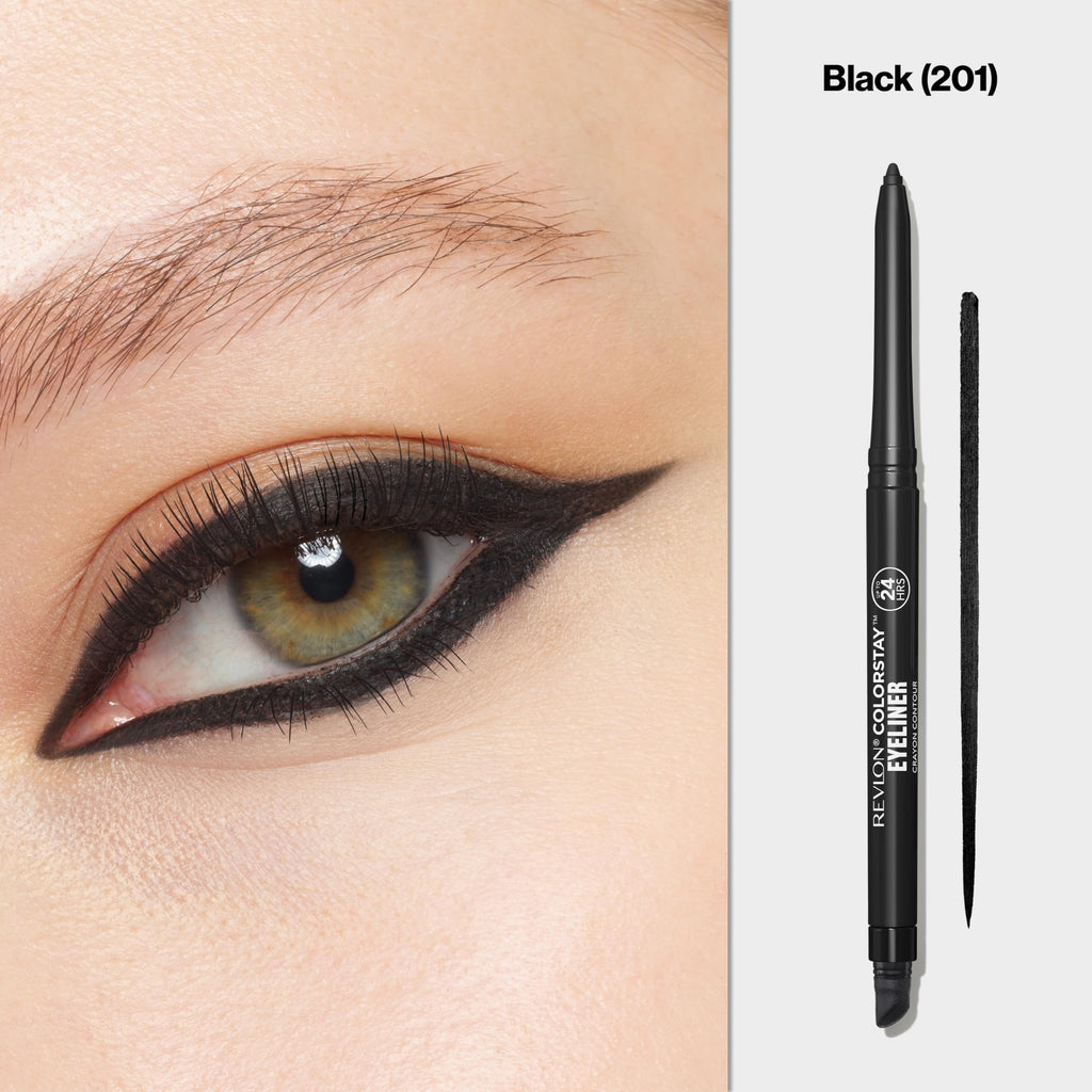 Revlon ColorStay Pencil Waterproof Eyeliner, Smudge-Proof, Eye Makeup with Built-In Sharpener, Stocking Stuffer for Women, 202 Black Brown, 0.01 oz