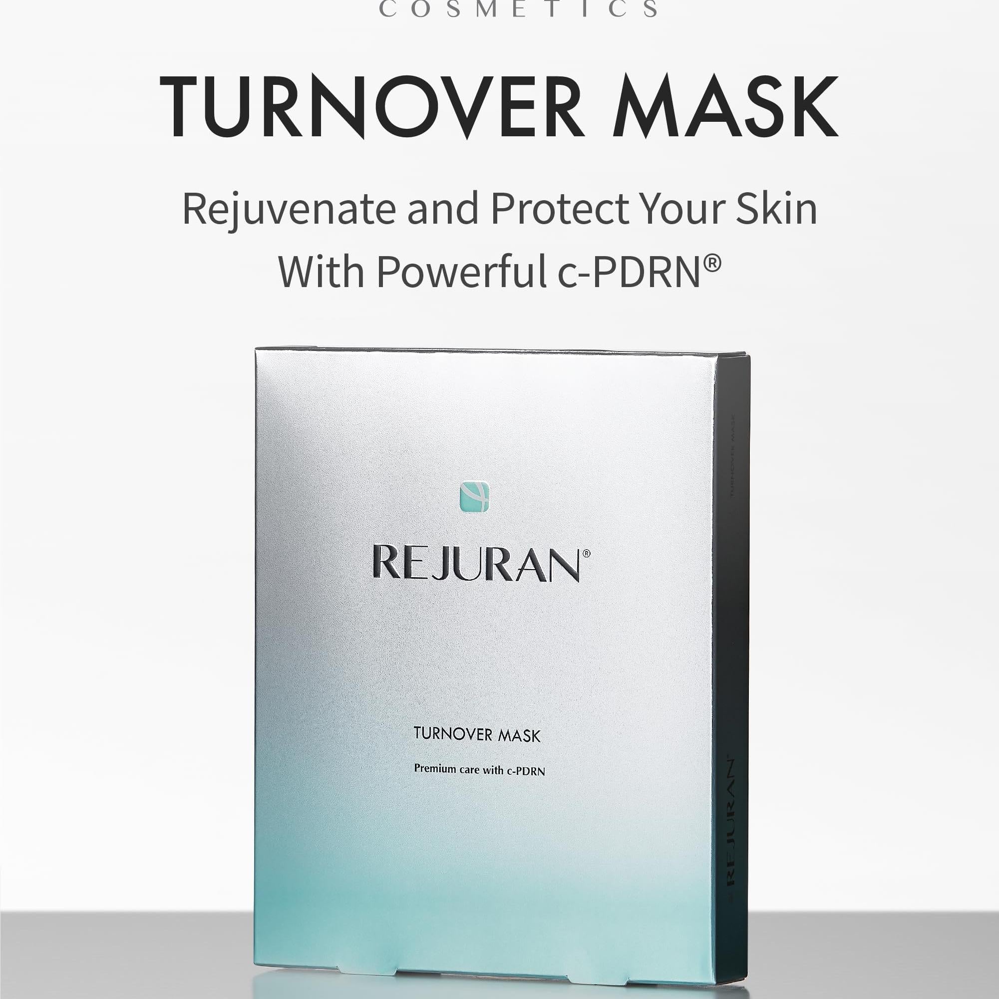 REJURAN® Turnover Mask, c-PDRN® (5ea) – Original Salmon DNA for Firming, Hydration, Repairing & Revitalizing. Achieve Youthful, Radiant Skin. Korean Skincare. Ultra Microfiber Sheet Mask