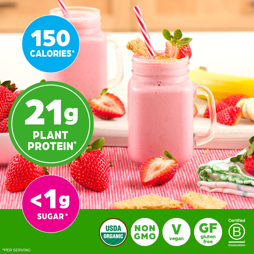 Orgain Organic Vegan Protein Powder, Vanilla Bean - 21g Plant Protein, 6g Prebiotic Fiber, No Lactose Ingredients, No Added Sugar, Non-GMO, For Shakes & Smoothies, 2.03 lb (Packaging May Vary)