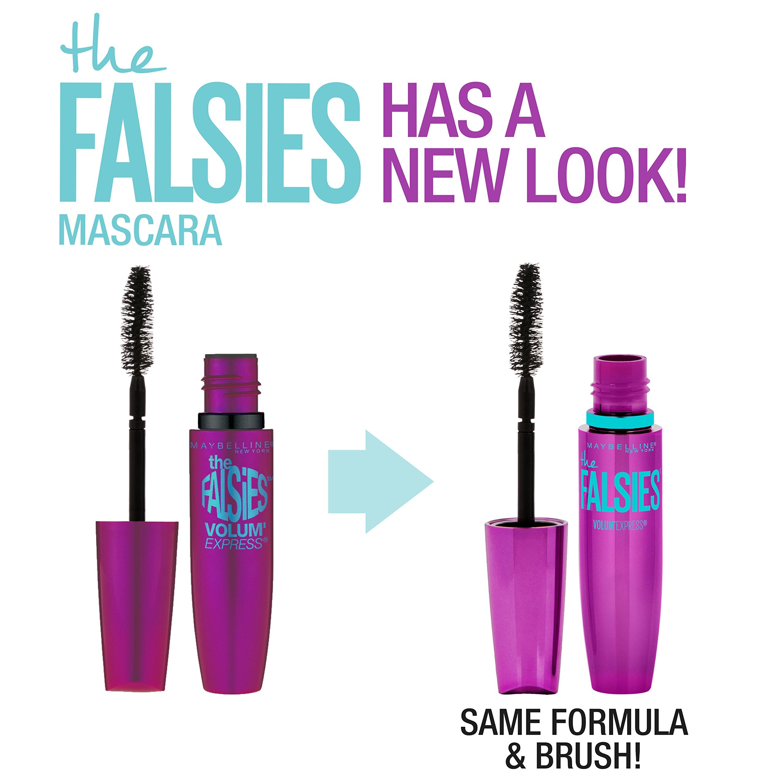 Maybelline Volum' Express The Falsies Waterproof Mascara, Volumizing and Separating Make Up Formula, Very Black, 1 Count