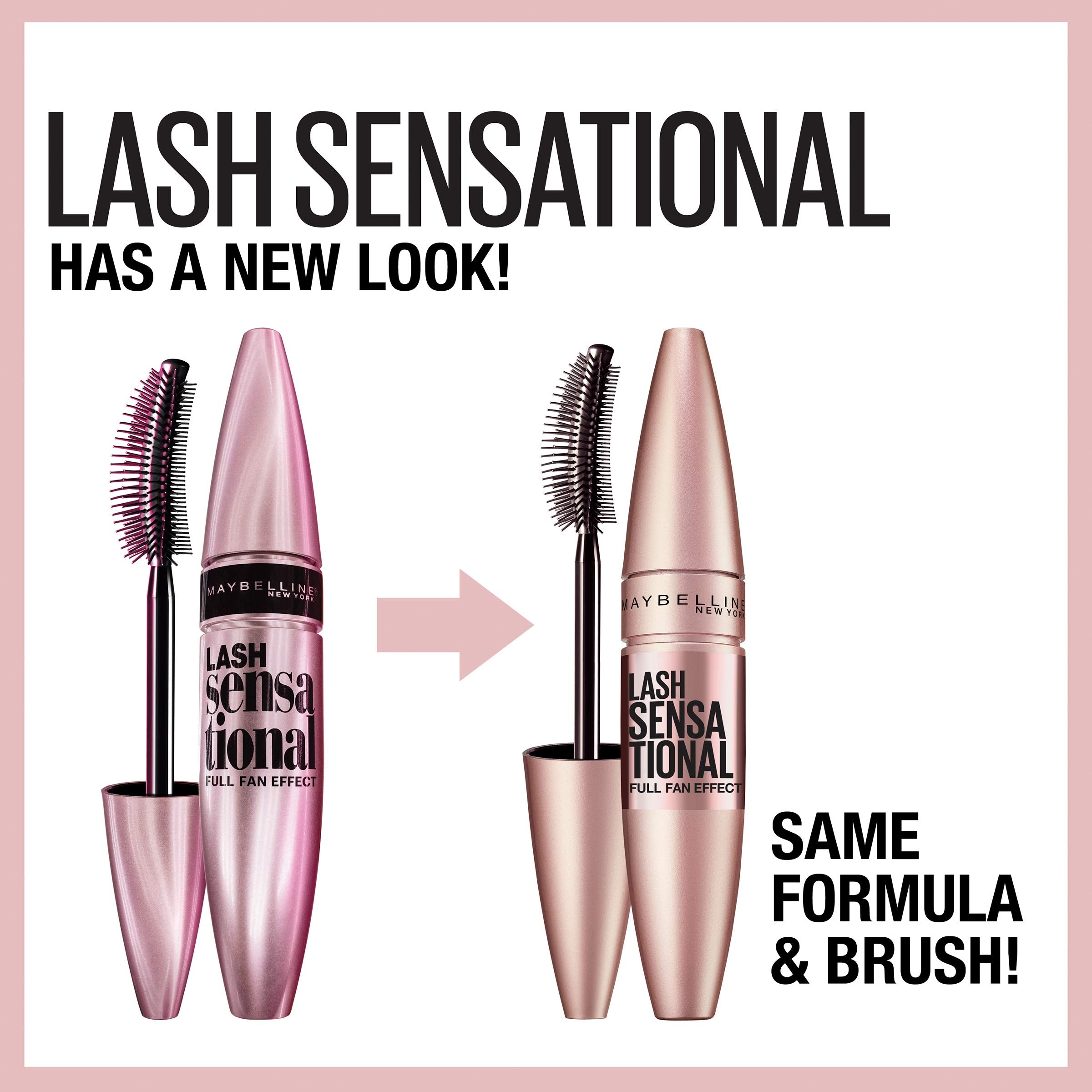 Maybelline Lash Sensational Waterproof Mascara, Lengthening and Volumizing for a Full Fan Effect,Very Black, 1 Count