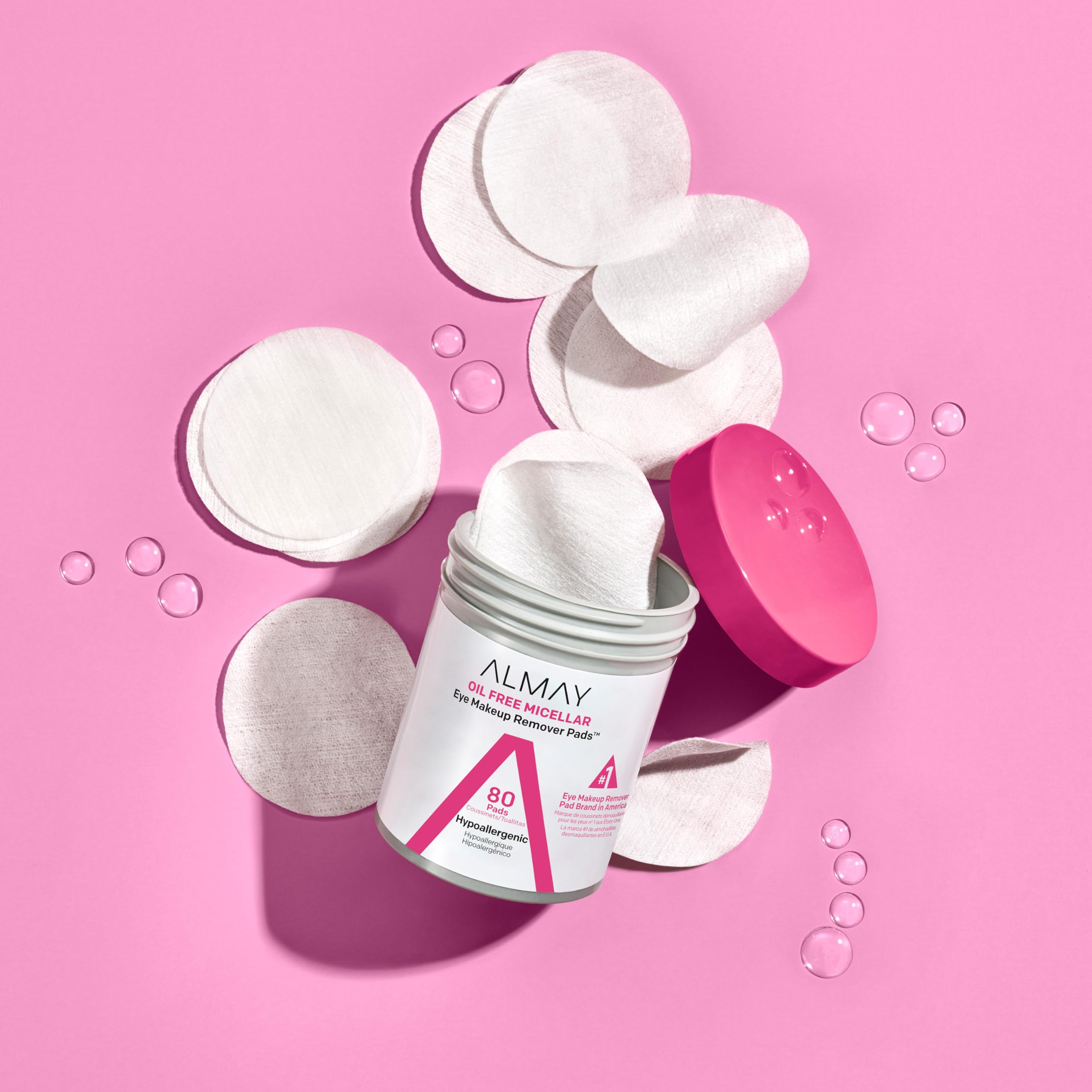 Almay Biodegradable Makeup Remover Pads, Micellar Gentle, Hypoallergenic, Fragrance-Free, Dermatologist & Ophthalmologist Tested, 120 Count