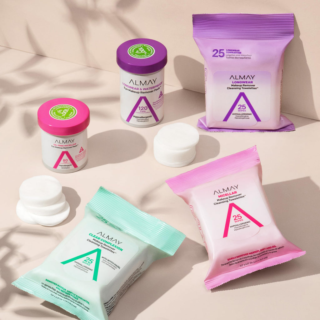 Almay Eye Makeup Remover Pads, Longwear & Waterproof, Hypoallergenic, Fragrance-Free, Ophthalmologist Tested, Stocking Stuffer for Women, 120 count