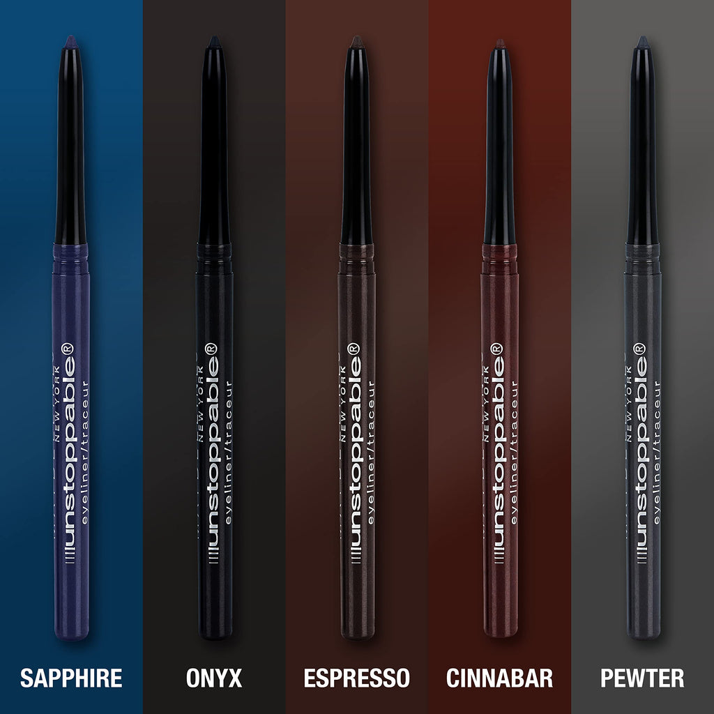 Maybelline Unstoppable Waterproof Mechanical Black Eyeliner Pencil, Easy to Apply, Smooth Glide, Up to 24 Hour Wear, Onyx