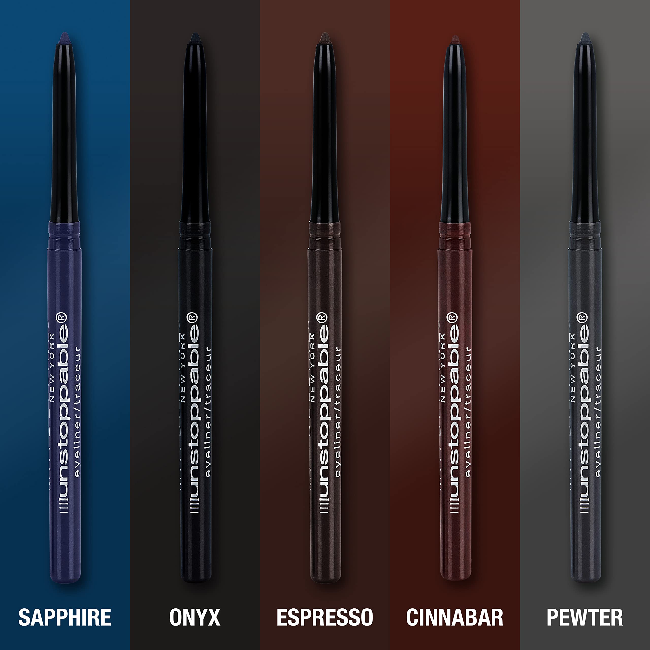 Maybelline Unstoppable Waterproof Mechanical Black Eyeliner Pencil, Easy to Apply, Smooth Glide, Up to 24 Hour Wear, Onyx