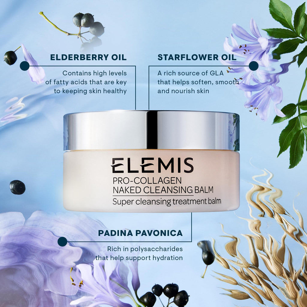 ELEMIS Pro-Collagen Cleansing Balm Makeup Remover, Hydrating Facial Cleanser, Oil Cleanser, Oil Makeup Remover, Deep Cleanse