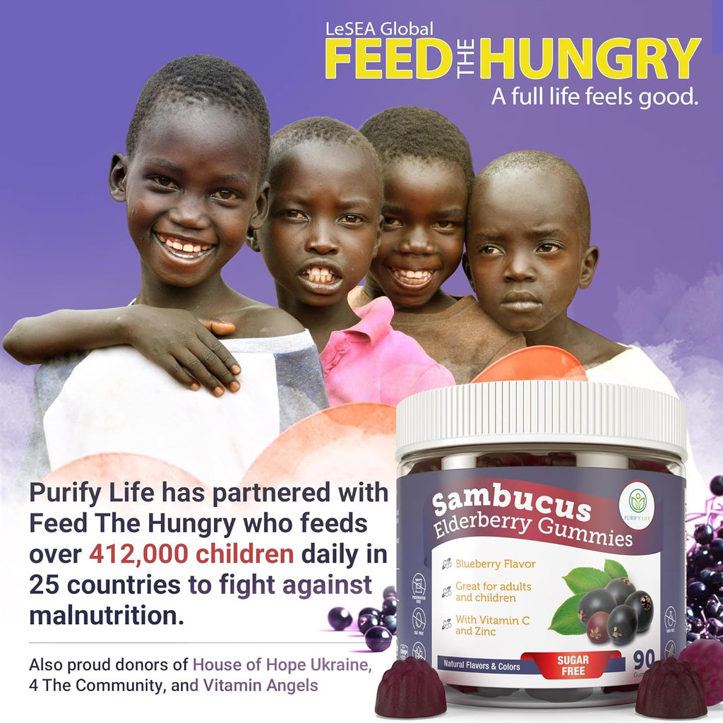 Sugar-Free Elderberry Gummies with Vitamin C & Zinc for Adults and Kids, Immune Support Supplement for Respiratory Health, Sambucus Elderberry Antioxidant Gummies - Vegan, 90 Count