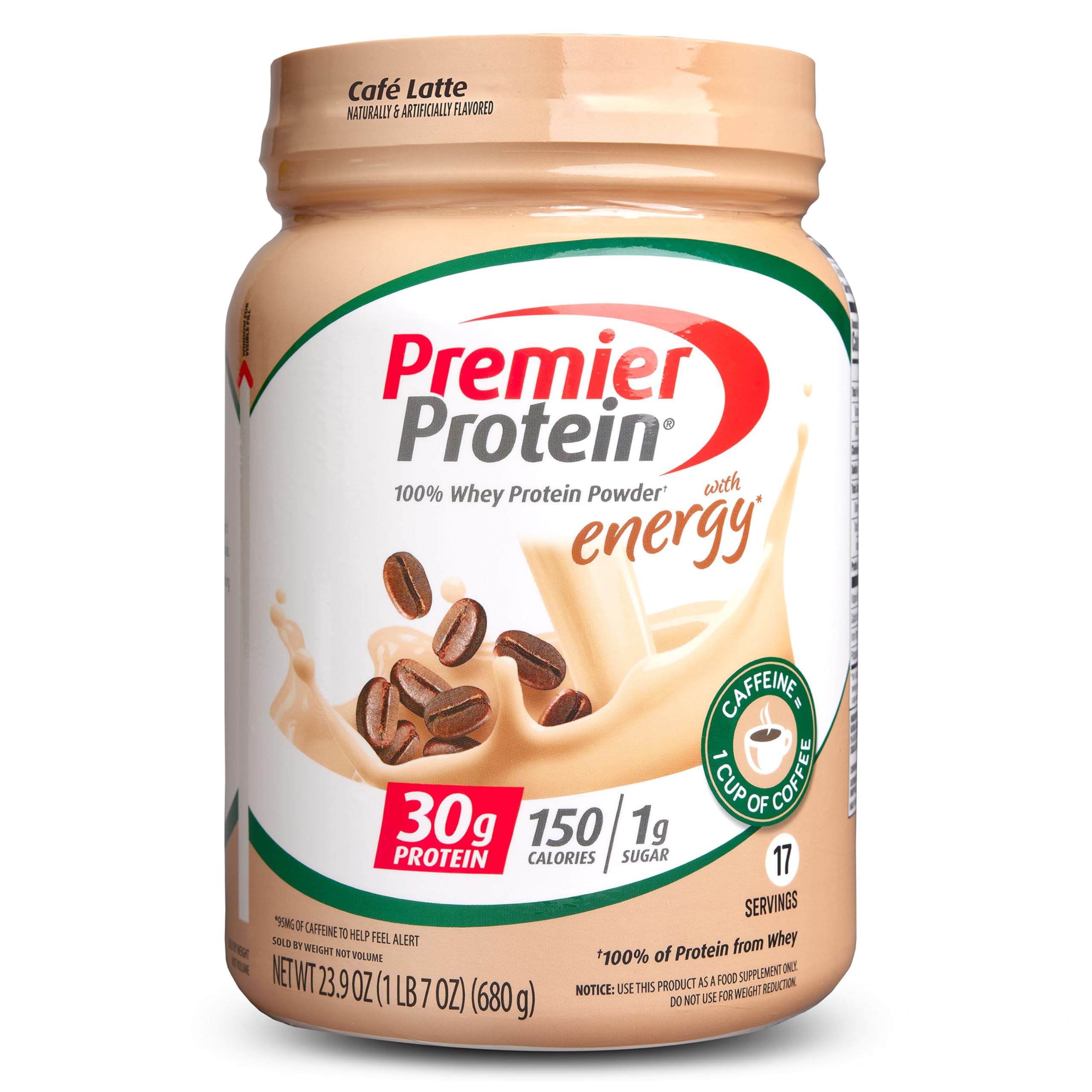 Premier Protein Powder, Vanilla Milkshake, 30g Protein, 1g Sugar, 100% Whey Protein, Keto Friendly, No Soy, Gluten Free, 23.3 oz, 17 Servings (Packaging May Vary)