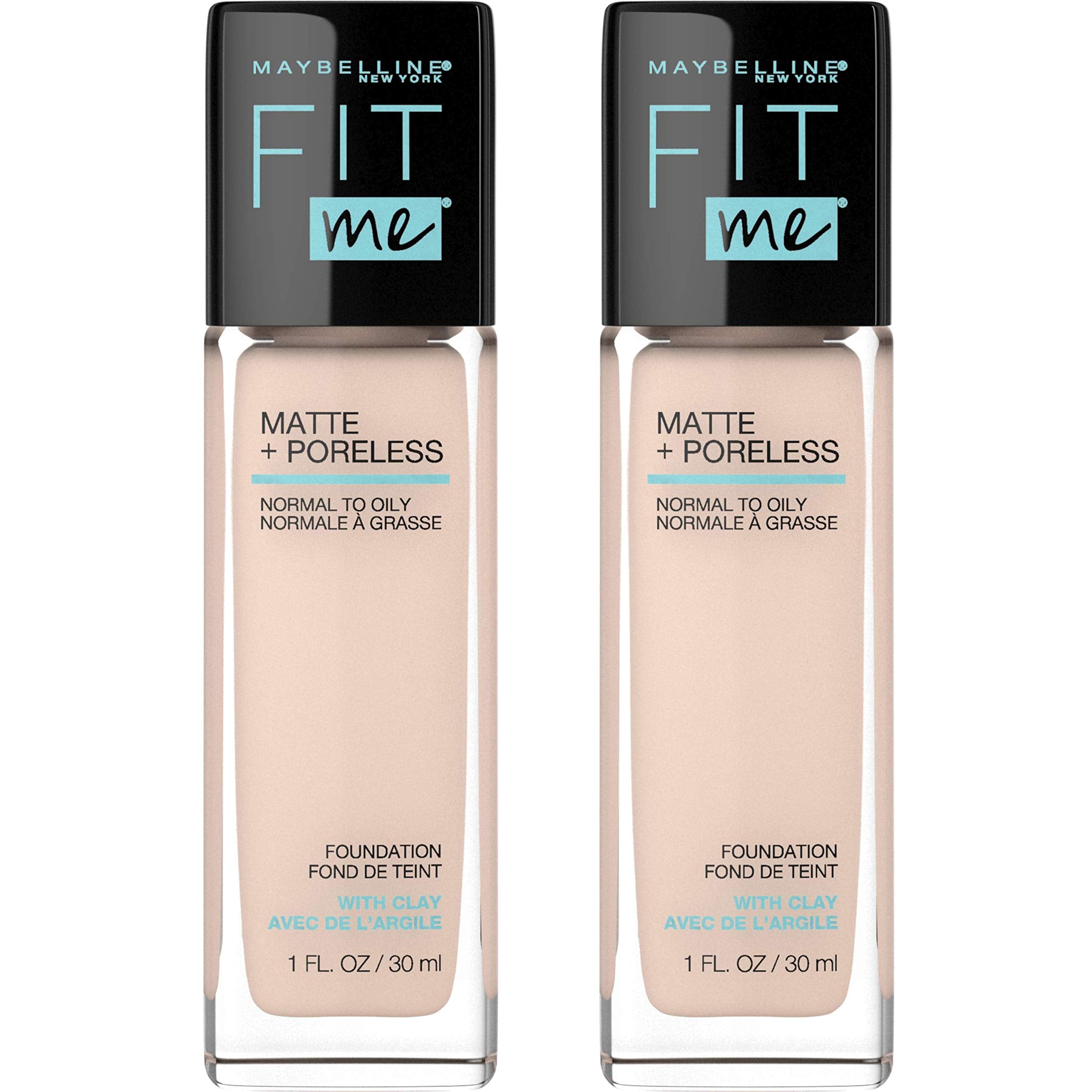 Maybelline Fit Me Matte + Poreless Liquid Oil-Free Foundation Makeup, Natural Ivory, 1 Count (Packaging May Vary)
