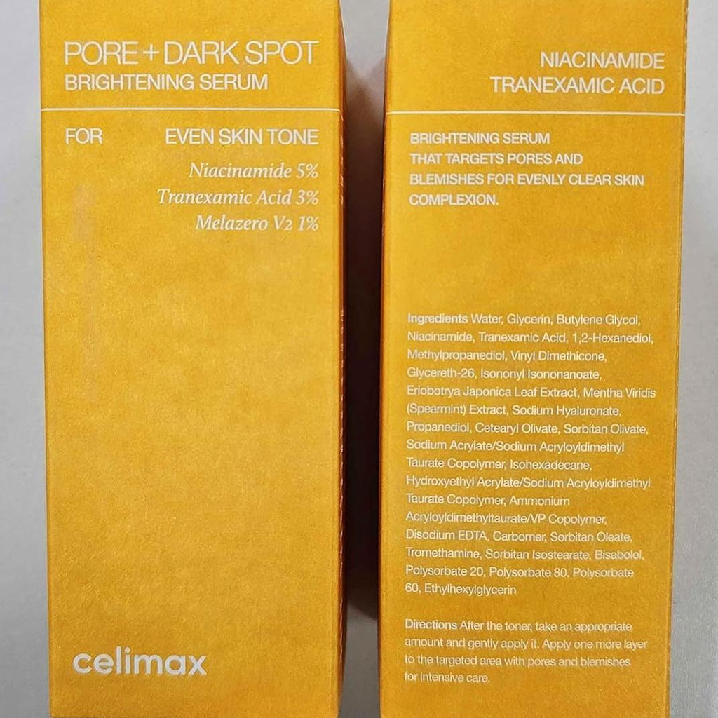 celimax Pore+Dark Spot Brightening Serum 30ml | Gel-like Serum for Enlarged Pores with Niacinamide, Tranexamic Acid, Pore Minimizer, Non-Irritating, Hydrating, For Sensitive Skin, hyperpigmentation