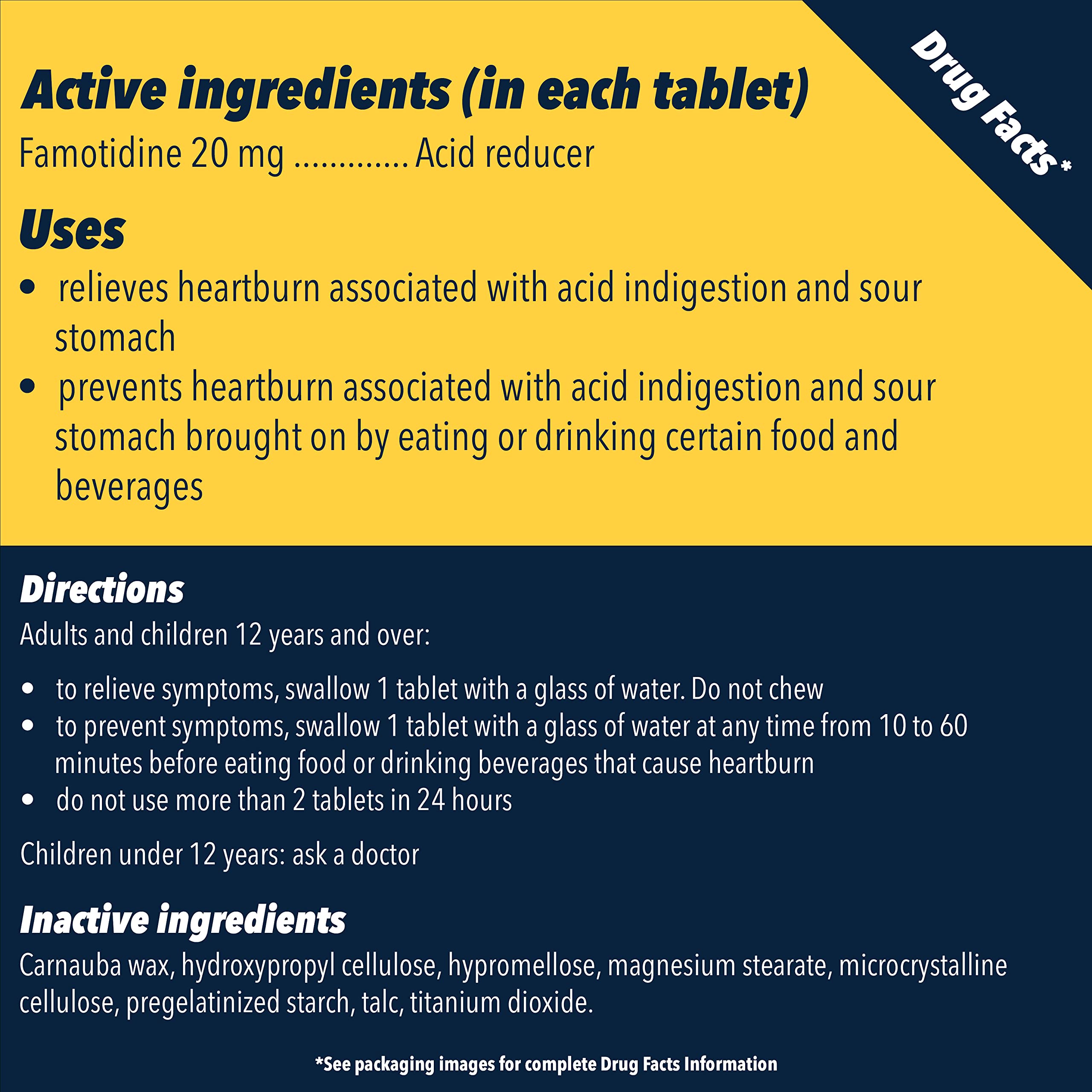 Pepcid AC Maximum Strength Heartburn Relief Tablets, OTC Medicine Prevents & Relieves Heartburn & Acid Reflux Due to Acid Indigestion, 20mg Famotidine Acid Reducer, Fast-Acting, 50 ct