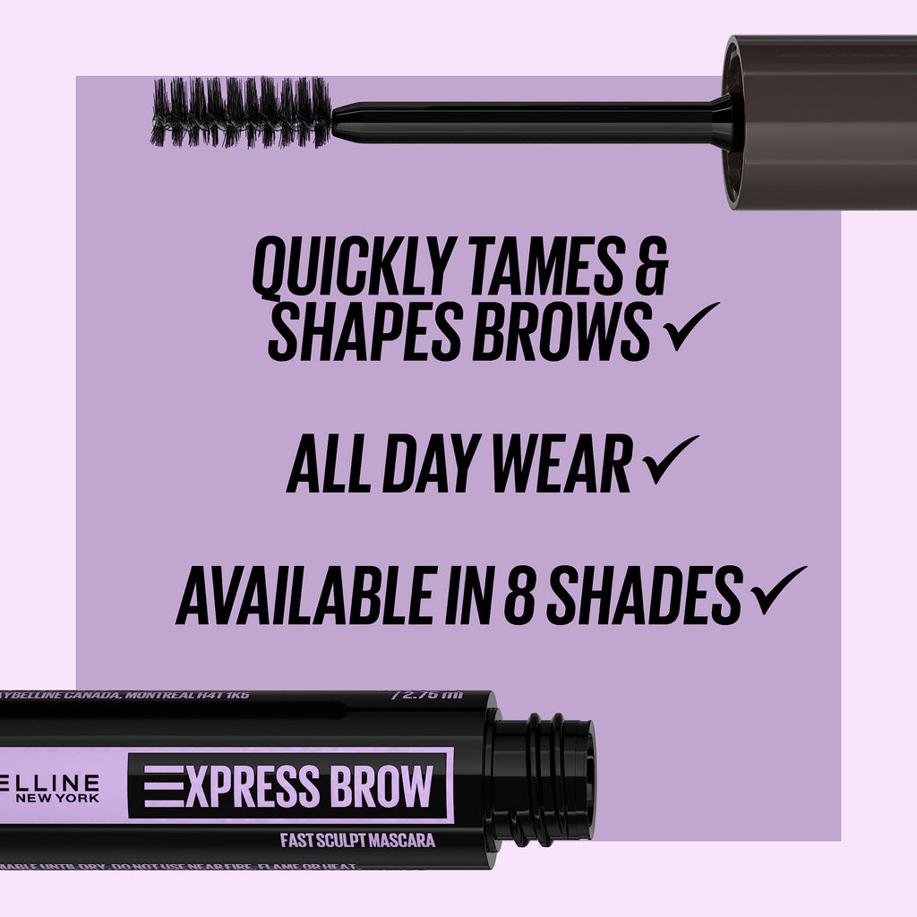 Maybelline Express Brow Ultra Slim Eyebrow Makeup, Brow Pencil with Precision Tip and Spoolie for Defined Eyebrows, Soft Brown, 1 Count