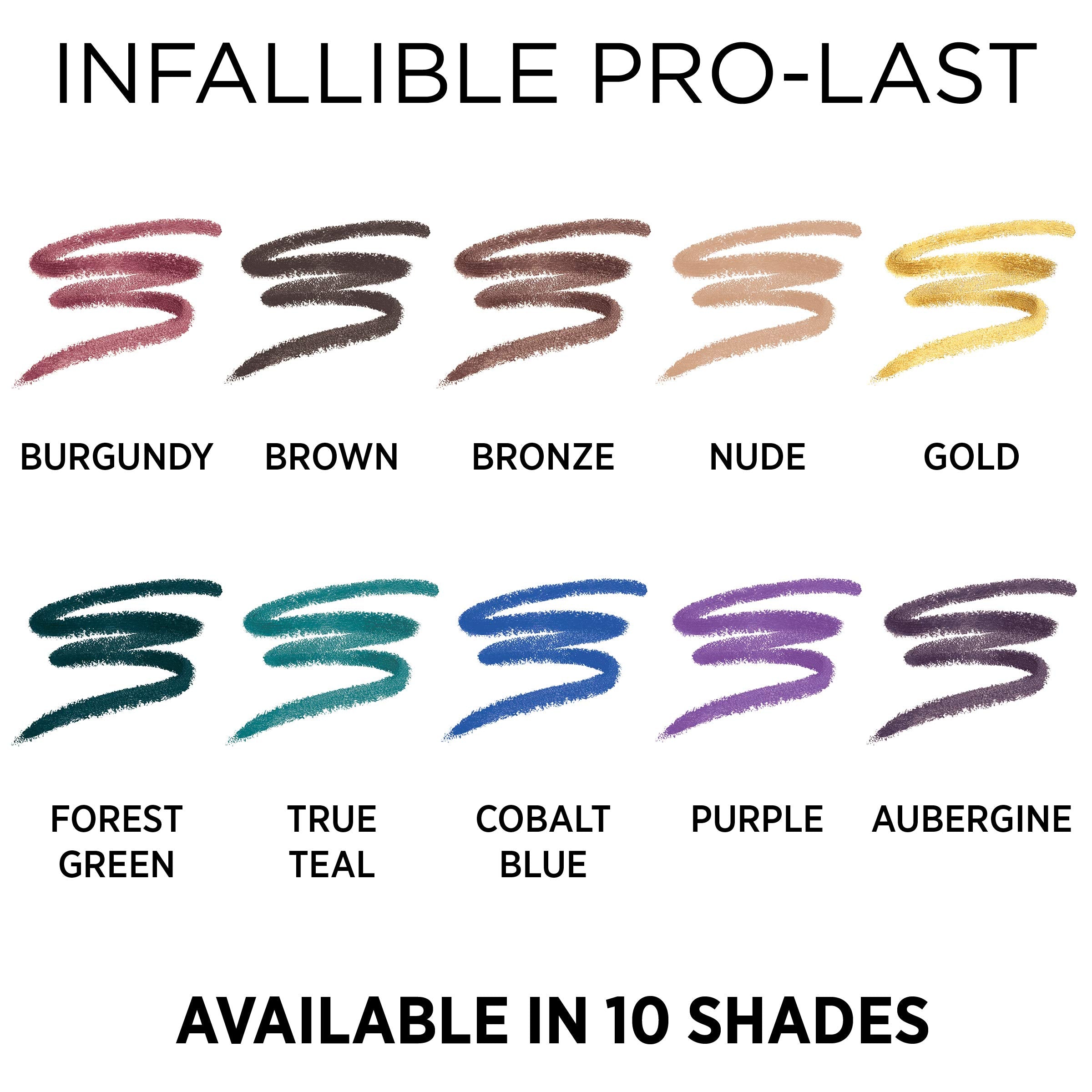 L'Oreal Paris Makeup Infallible Pro-Last Pencil Eyeliner, Waterproof and Smudge-Resistant, Glides on Easily to Create any Look, Black, 0.042 oz., 1 Count