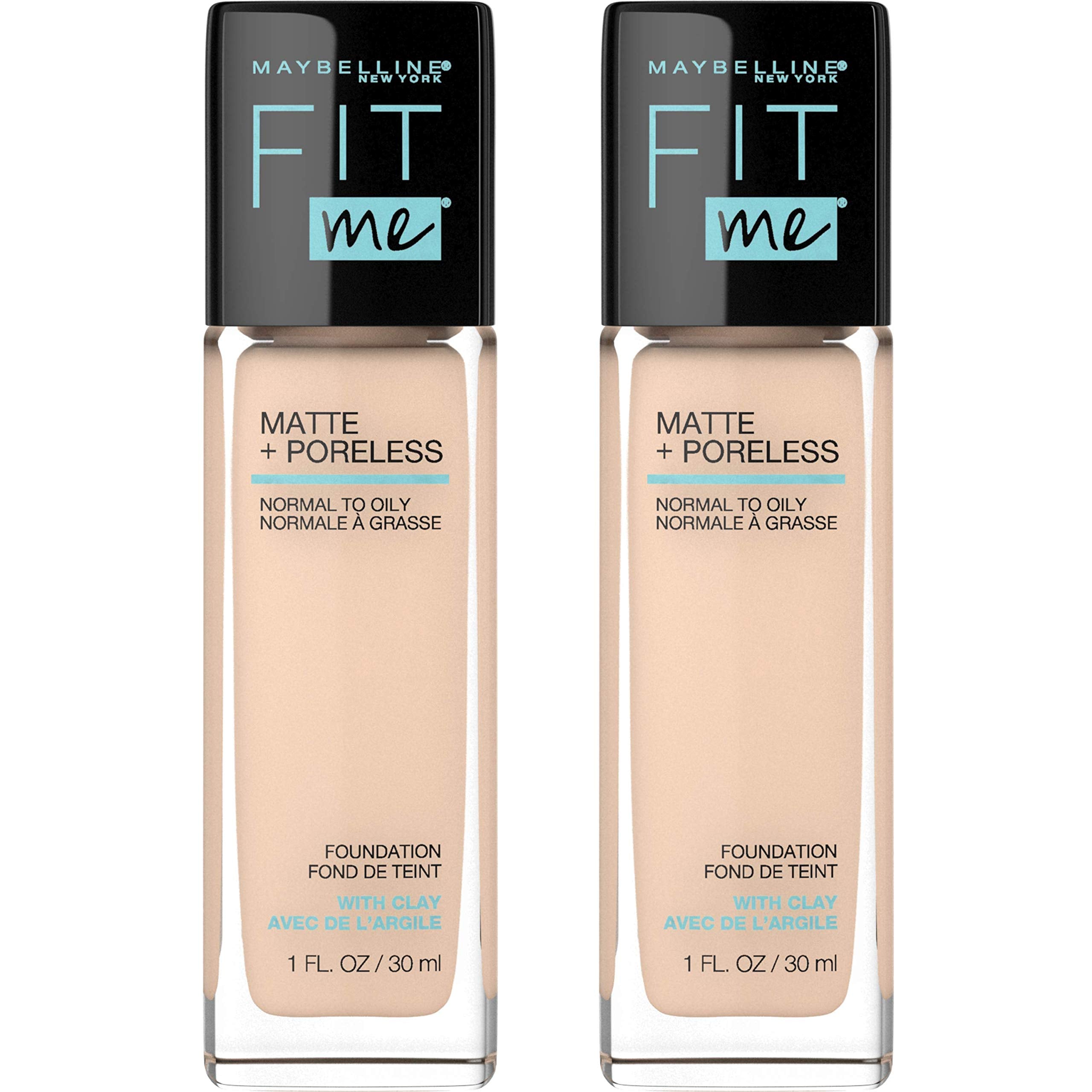 Maybelline Fit Me Matte + Poreless Liquid Oil-Free Foundation Makeup, Natural Ivory, 1 Count (Packaging May Vary)