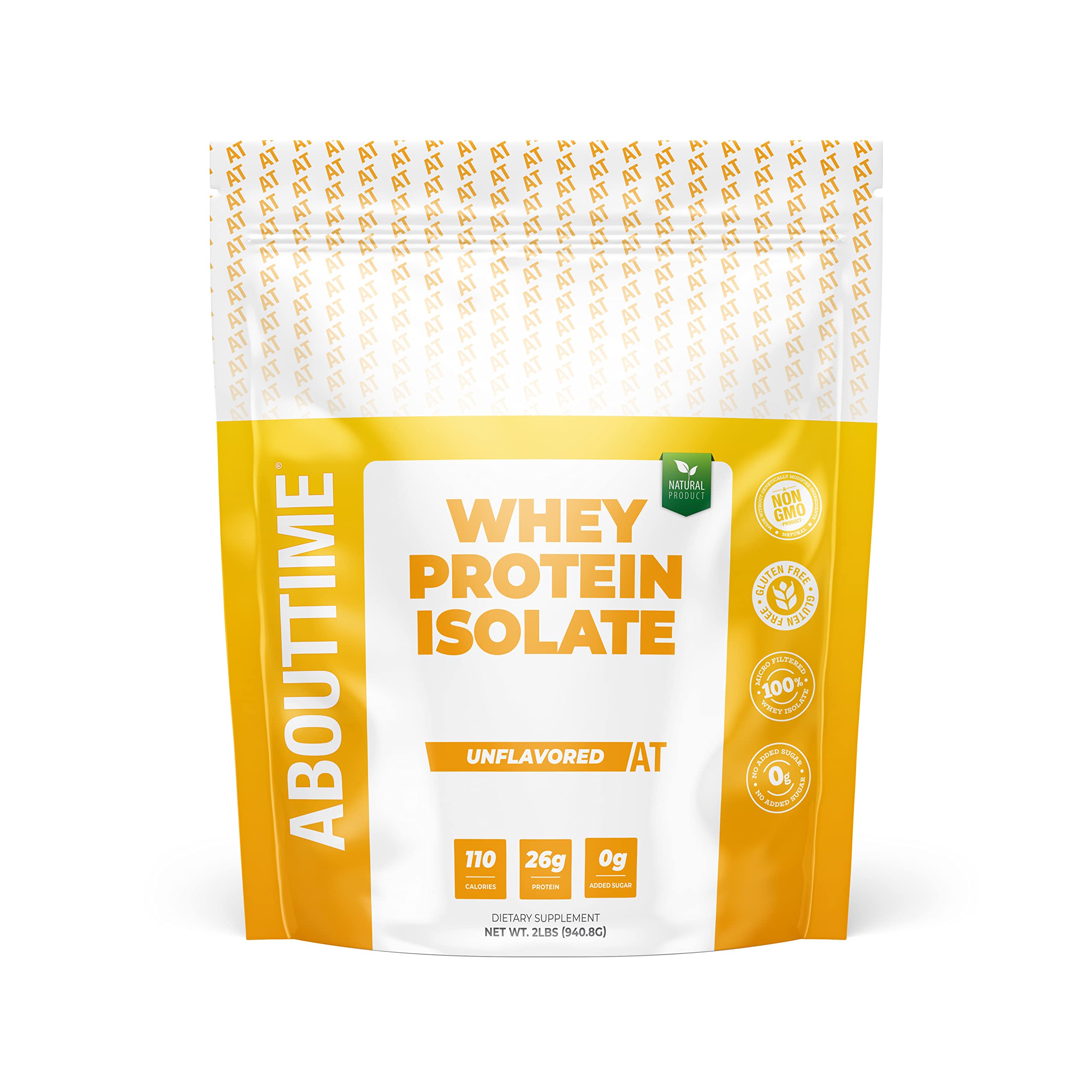 About Time Whey Protein Isolate Powder 25g Vanilla, Natural Ingredients, Non-GMO, Gluten-Free, Lactose-Free, Zero Sugar, Low Carb, 32 Servings