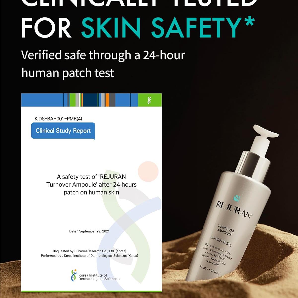 REJURAN® Turnover Ampoule, c-PDRN® – Original Salmon DNA PDRN Face Serum for Rejuvenation, Firming, Hydration & Youthful Glow, Refines Skin Texture. Korean Skincare (1.01 fl oz)
