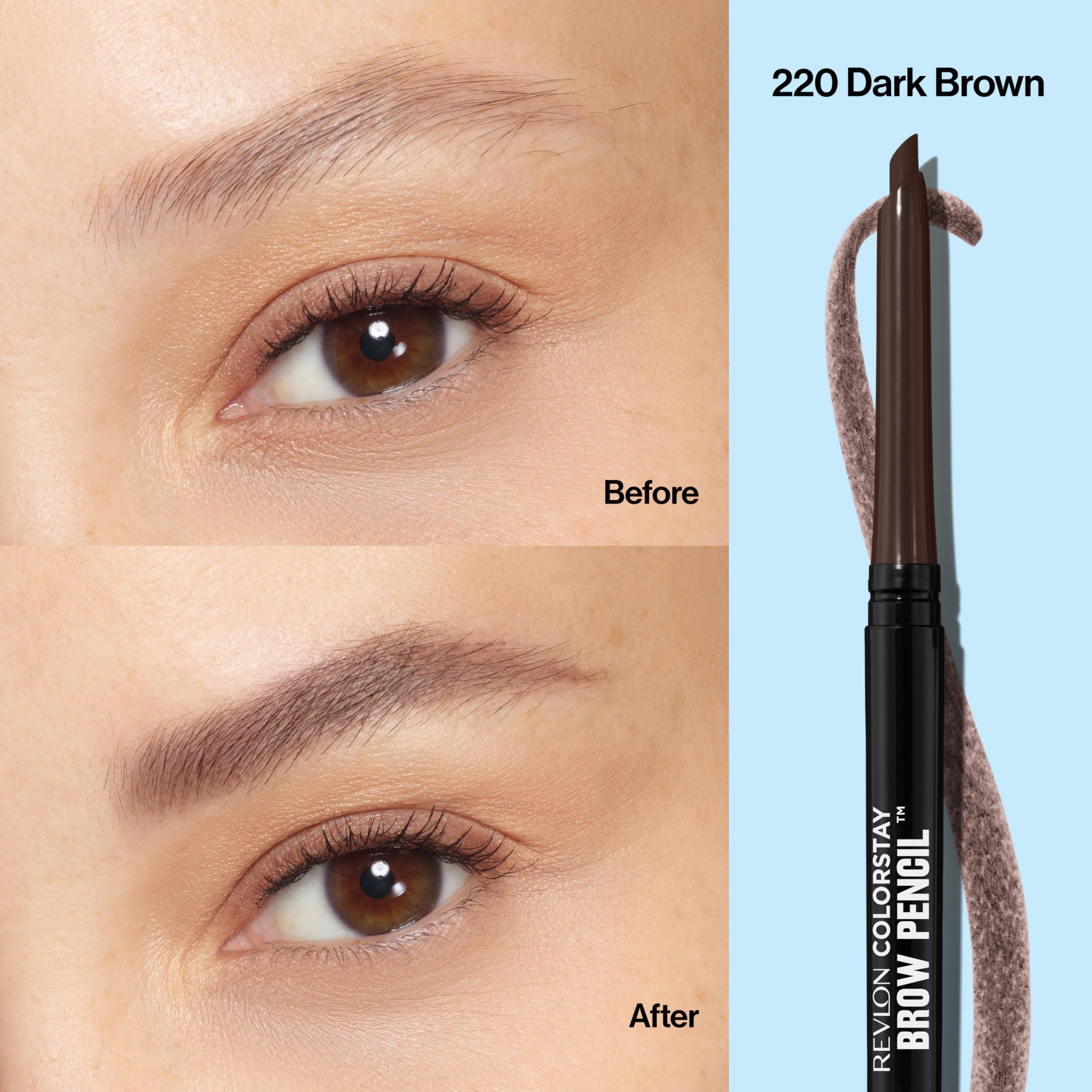 Revlon ColorStay Eyebrow Pencil with Spoolie Brush, Waterproof, Hair-Like Strokes, Stocking Stuffer for Her, 205 Blonde, 0.021 oz