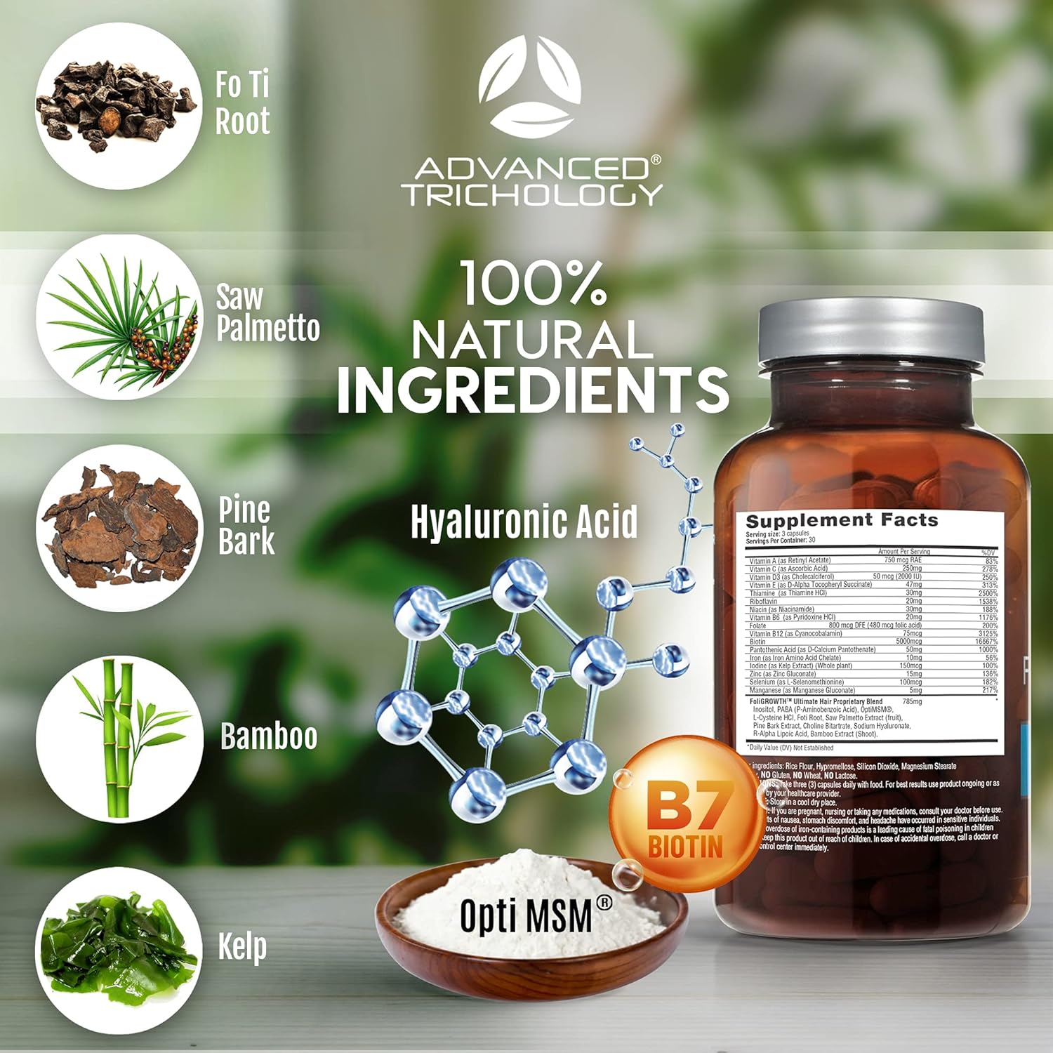 Advanced Trichology FoliGROWTH™ Hair Growth Supplement for Thicker Fuller Hair | Approved* by the American Hair Loss Association | Revitalize Thinning Hair - 90 Count (Pack of 1)