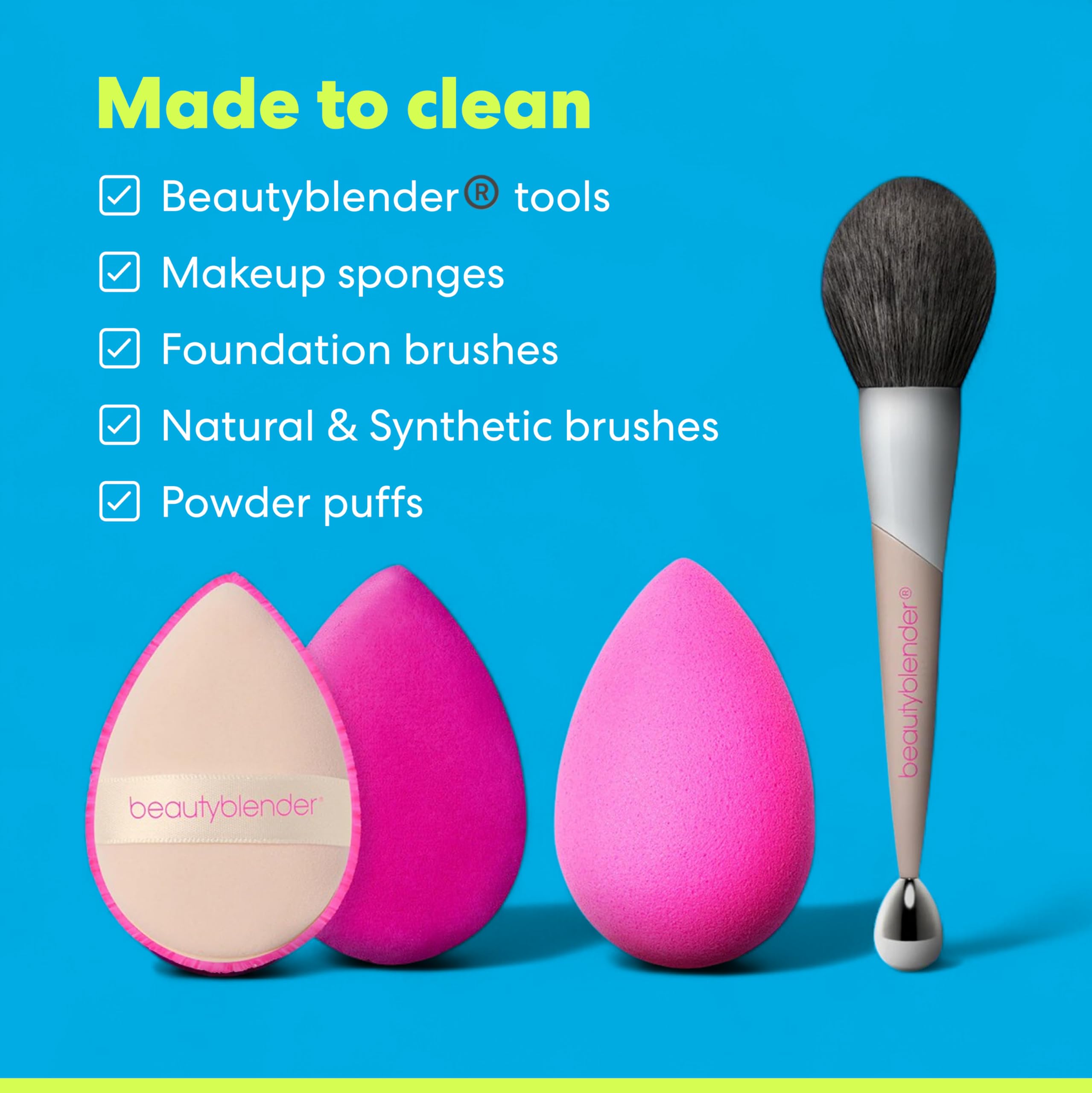 Beautyblender Blendercleanser Tool Scrub Solid Cleanser – Lavender Makeup Sponge & Brush Cleansing Bar – Hand, Sponge, and Brush Cleanser, Removes Makeup & Buildup, Travel-Friendly, 1 oz