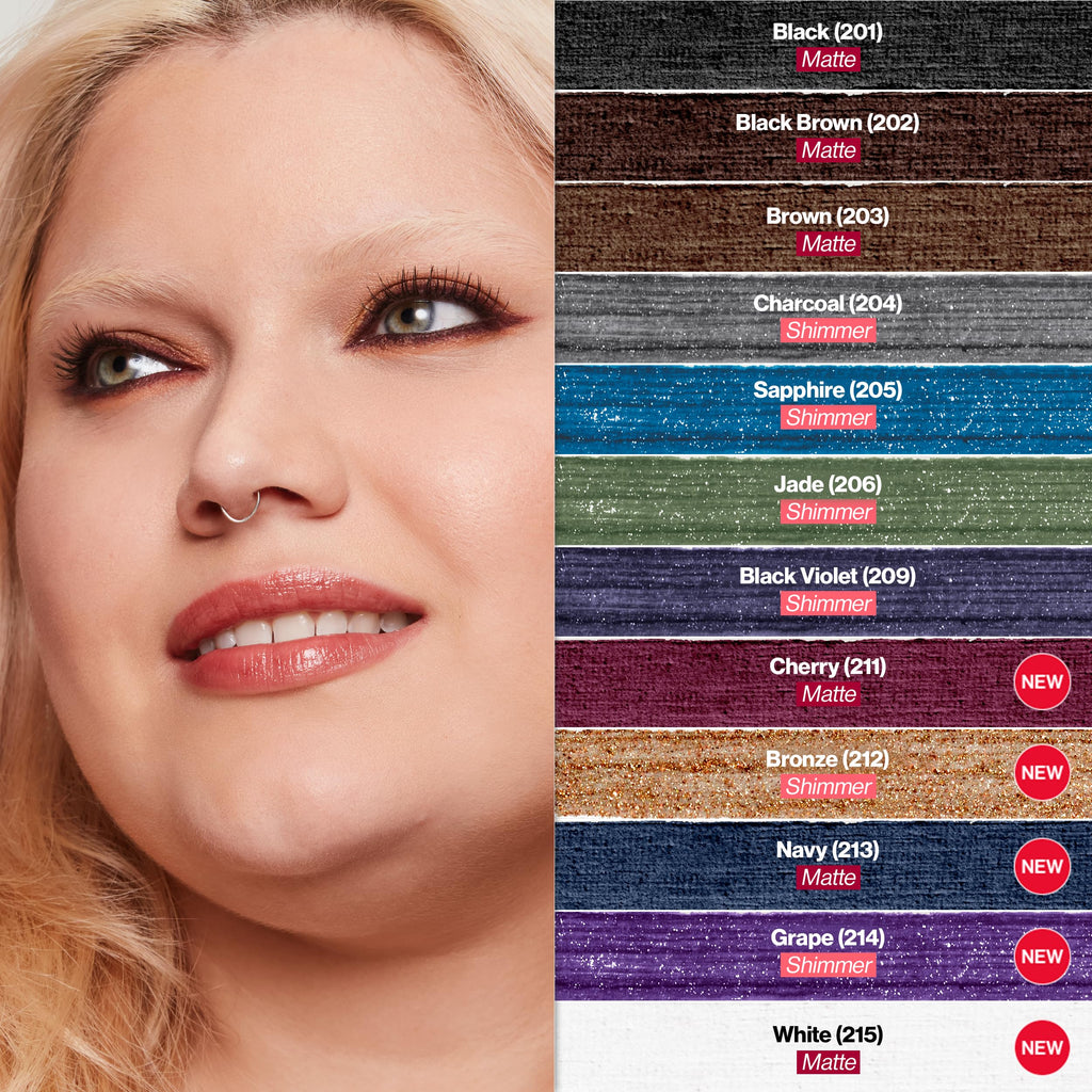 Revlon ColorStay Pencil Waterproof Eyeliner, Smudge-Proof, Eye Makeup with Built-In Sharpener, Stocking Stuffer for Women, 202 Black Brown, 0.01 oz