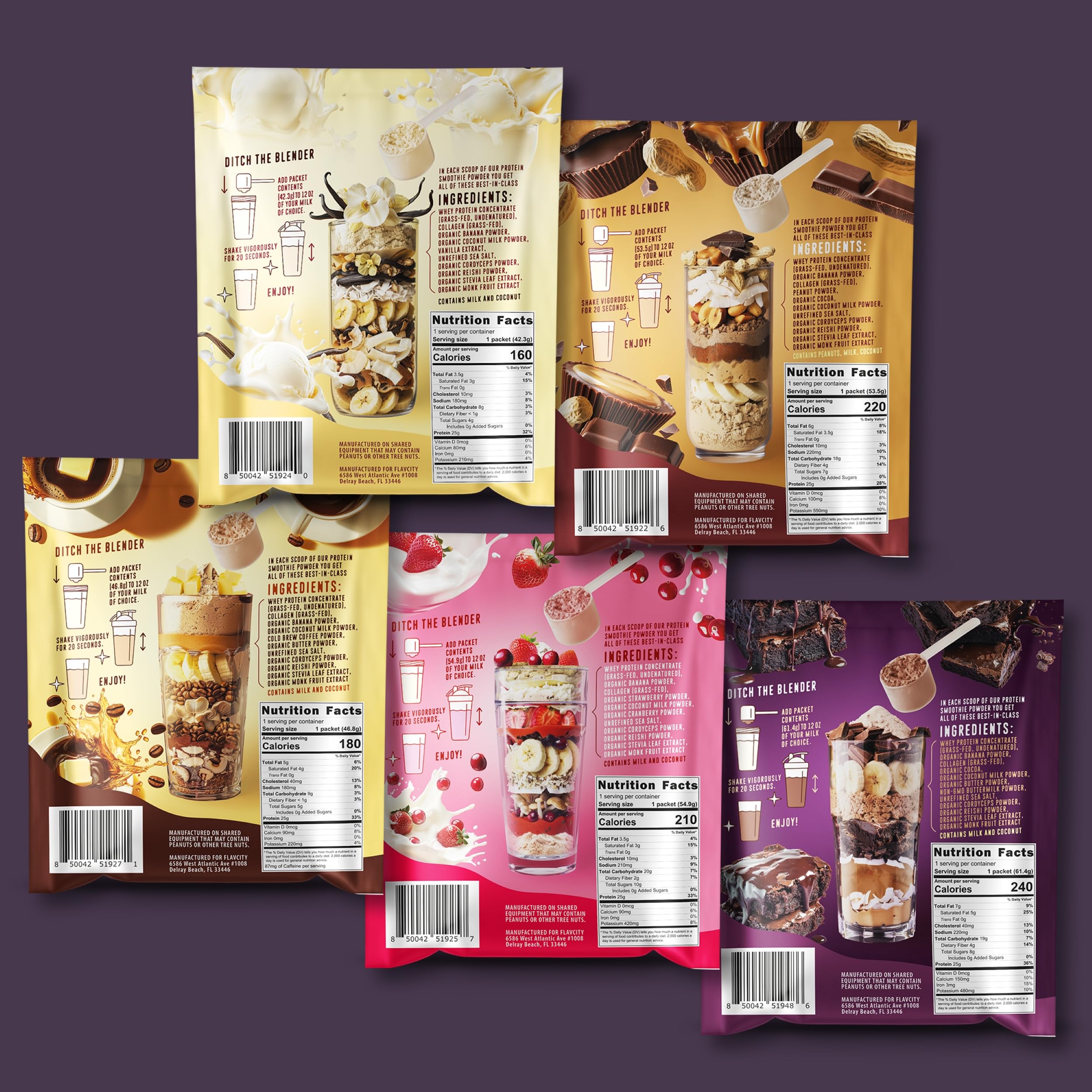 FlavCity Grass Fed Whey Protein Powder - Vanilla Smoothie - 25g Protein & 10g Collagen - Made with Real Vanilla Bean & Organic Coconut Milk - Gluten Free & No Added Sugars (20 Servings)