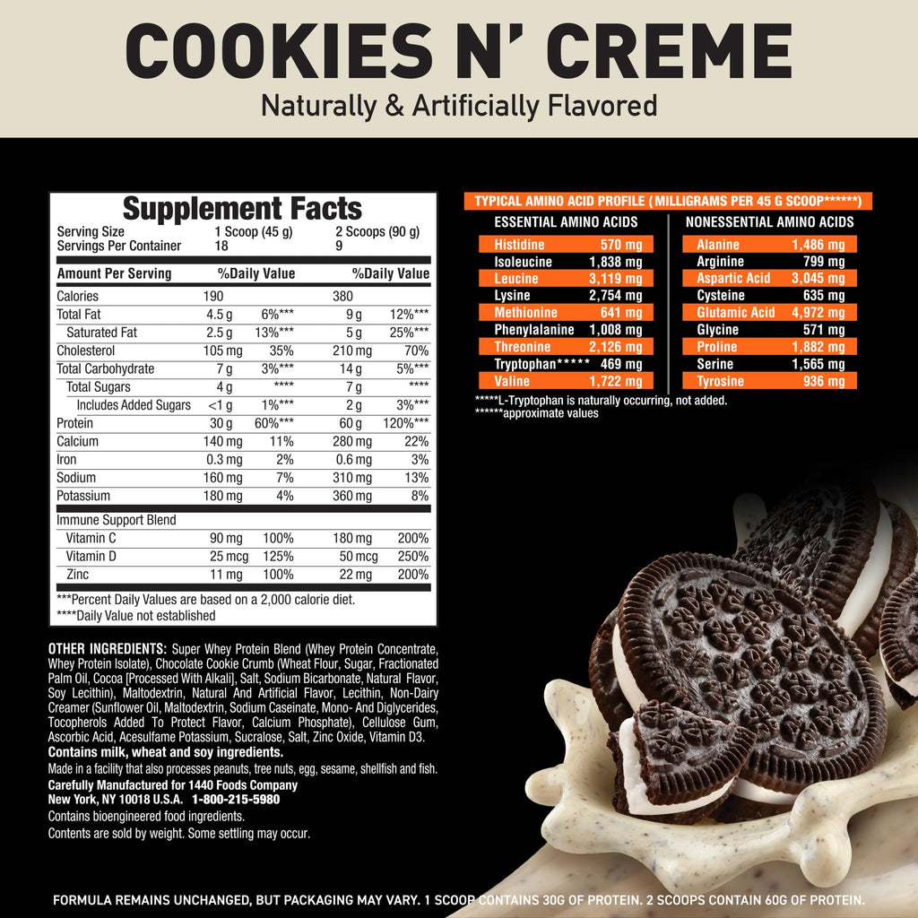 Body Fortress Super Advanced Whey Protein Powder, Chocolate, Immune Support (1), Vitamins C & D Plus Zinc, 3.9 lbs.