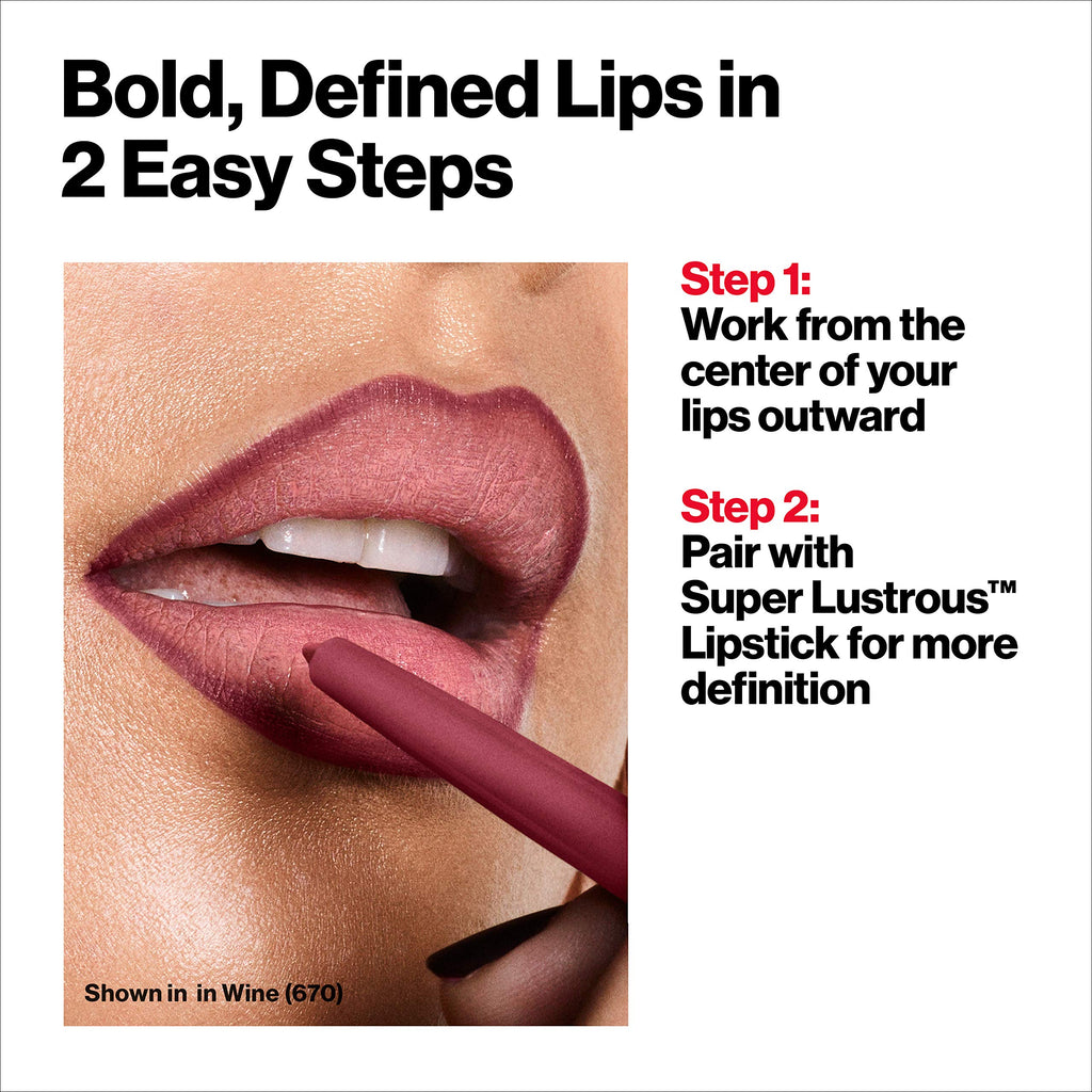 Revlon Colorstay Lip Liner Makeup with Built-in-Sharpener, Longwear Rich Colors, Smooth Application, 630 Nude, 0.01 oz