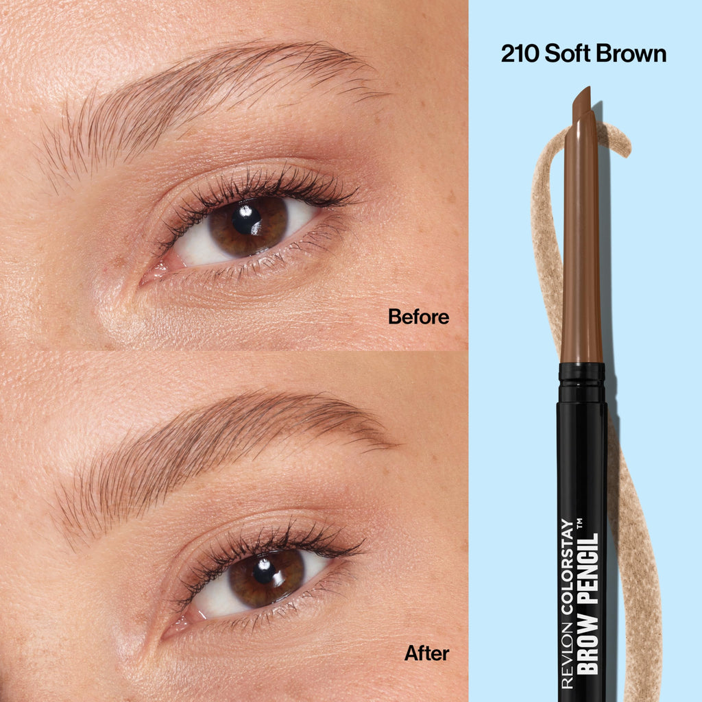 Revlon ColorStay Eyebrow Pencil with Spoolie Brush, Waterproof, Hair-Like Strokes, Stocking Stuffer for Her, 205 Blonde, 0.021 oz