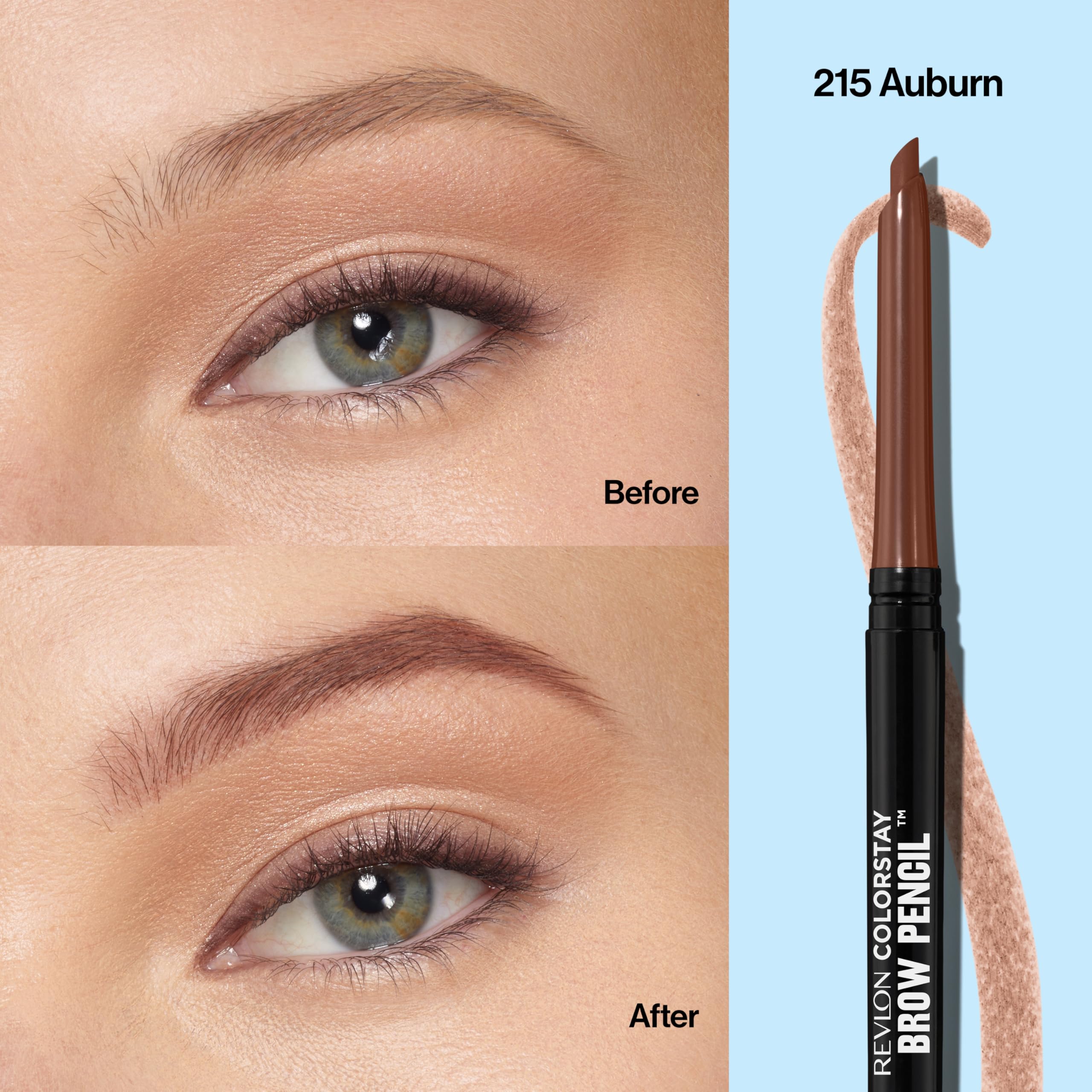 Revlon ColorStay Eyebrow Pencil with Spoolie Brush, Waterproof, Hair-Like Strokes, Stocking Stuffer for Her, 205 Blonde, 0.021 oz