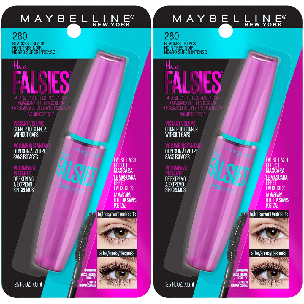 Maybelline Volum' Express The Falsies Washable Fiber Mascara, Volumizing and Separating Make Up Formula, Very Black, 1 Count