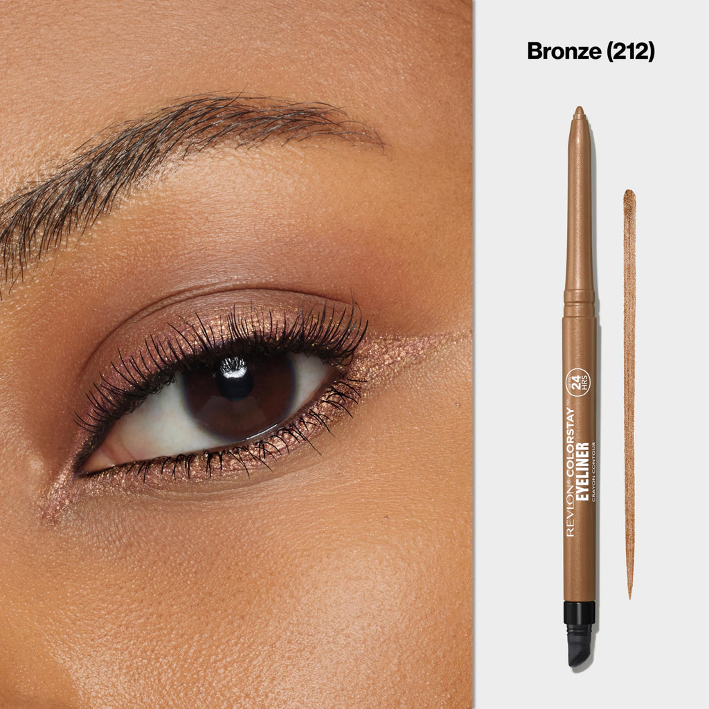 Revlon ColorStay Pencil Waterproof Eyeliner, Smudge-Proof, Eye Makeup with Built-In Sharpener, Stocking Stuffer for Women, 202 Black Brown, 0.01 oz