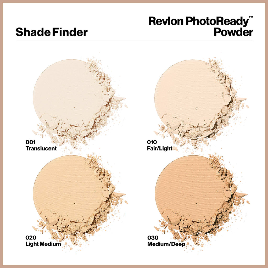 Revlon PhotoReady Blurring Face Powder Makeup, Longwear, Light-Medium Coverage, Stocking Stuffer for Her, Shine & Oil-Free, 020 Light Medium, 0.25 oz