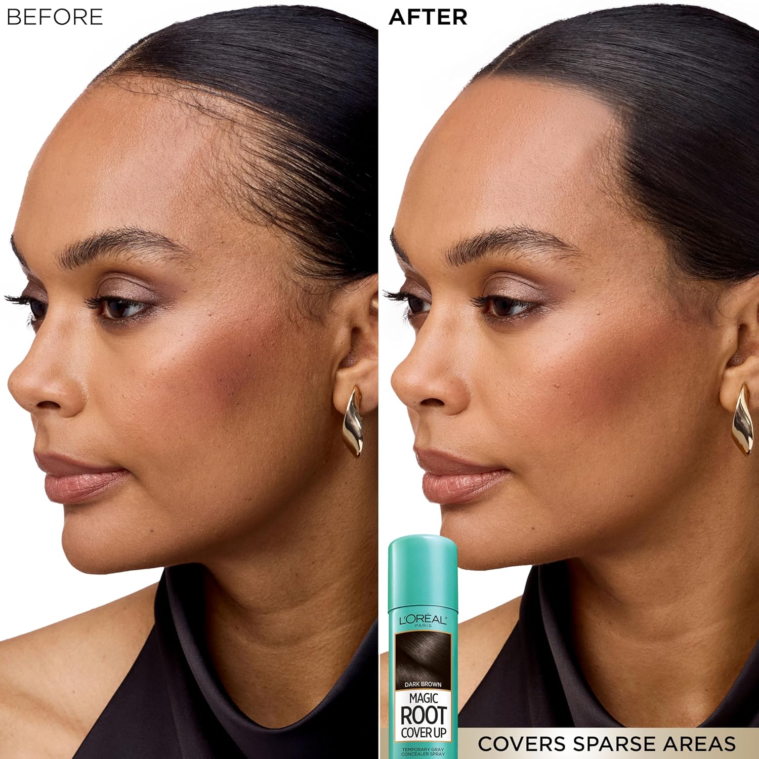 L'Oreal Paris Root Cover Up Temporary Gray Concealer Spray Dark Brown 2 Oz (Pack of 2) (Packaging May Vary)